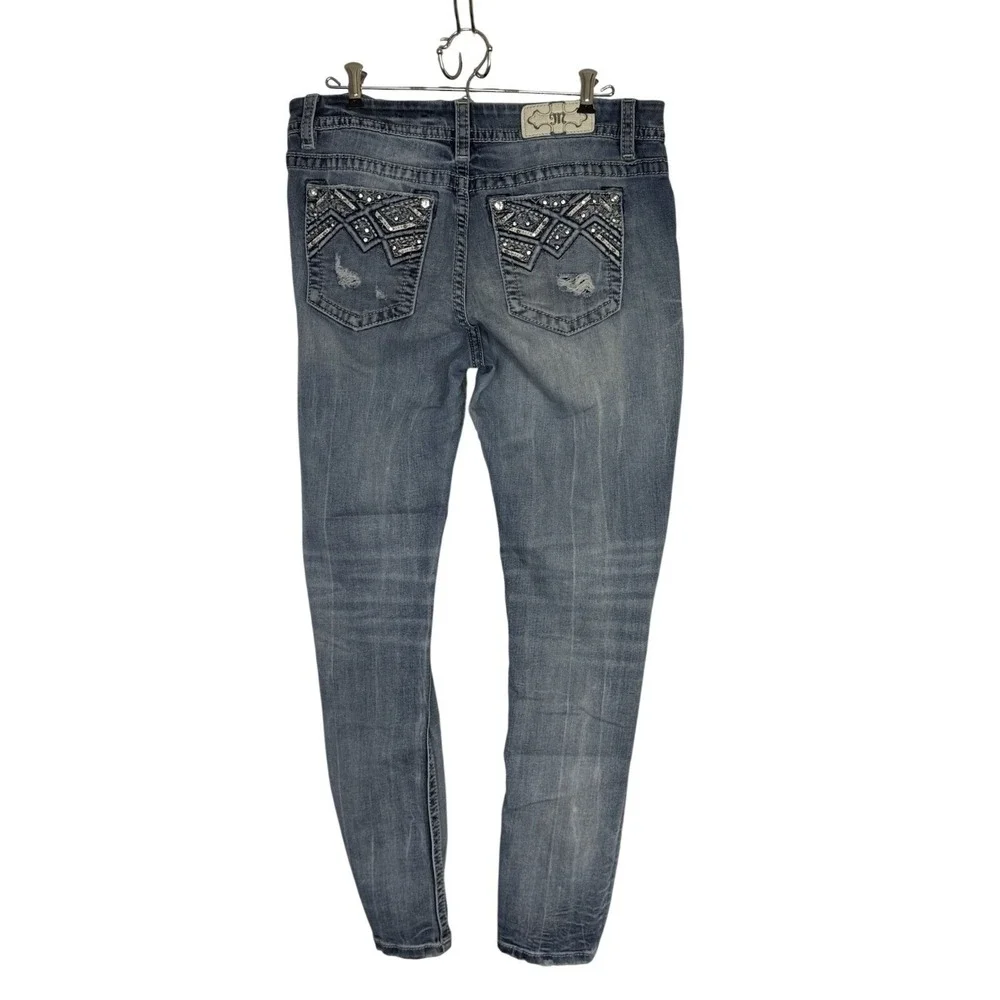 Miss Me Jeans Women's 32 Mid Rise Easy Skinny  Denim Blue